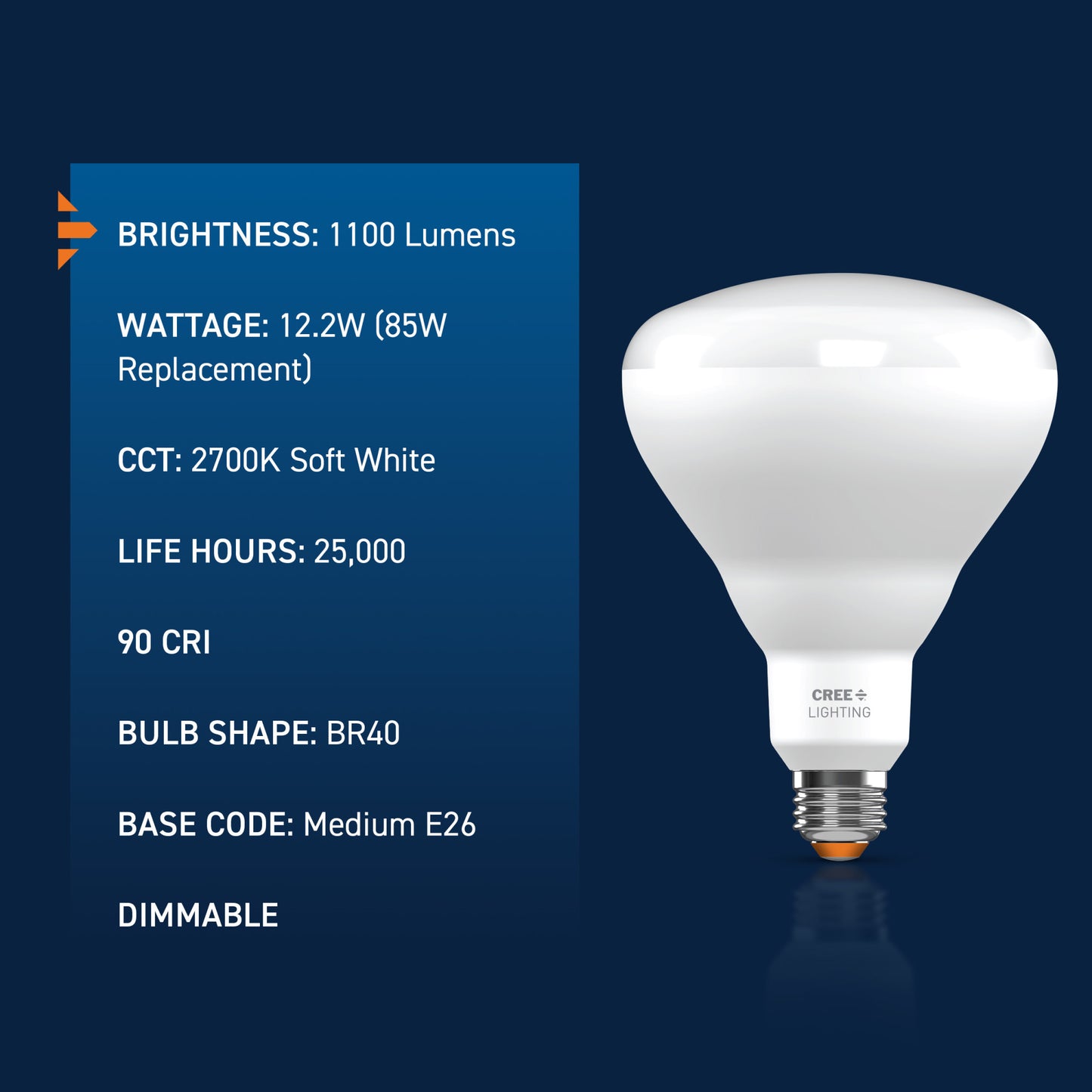 85W Replacement BR40 Soft White Medium E26 Base Dimmable LED Light Bulb (2-Pack)