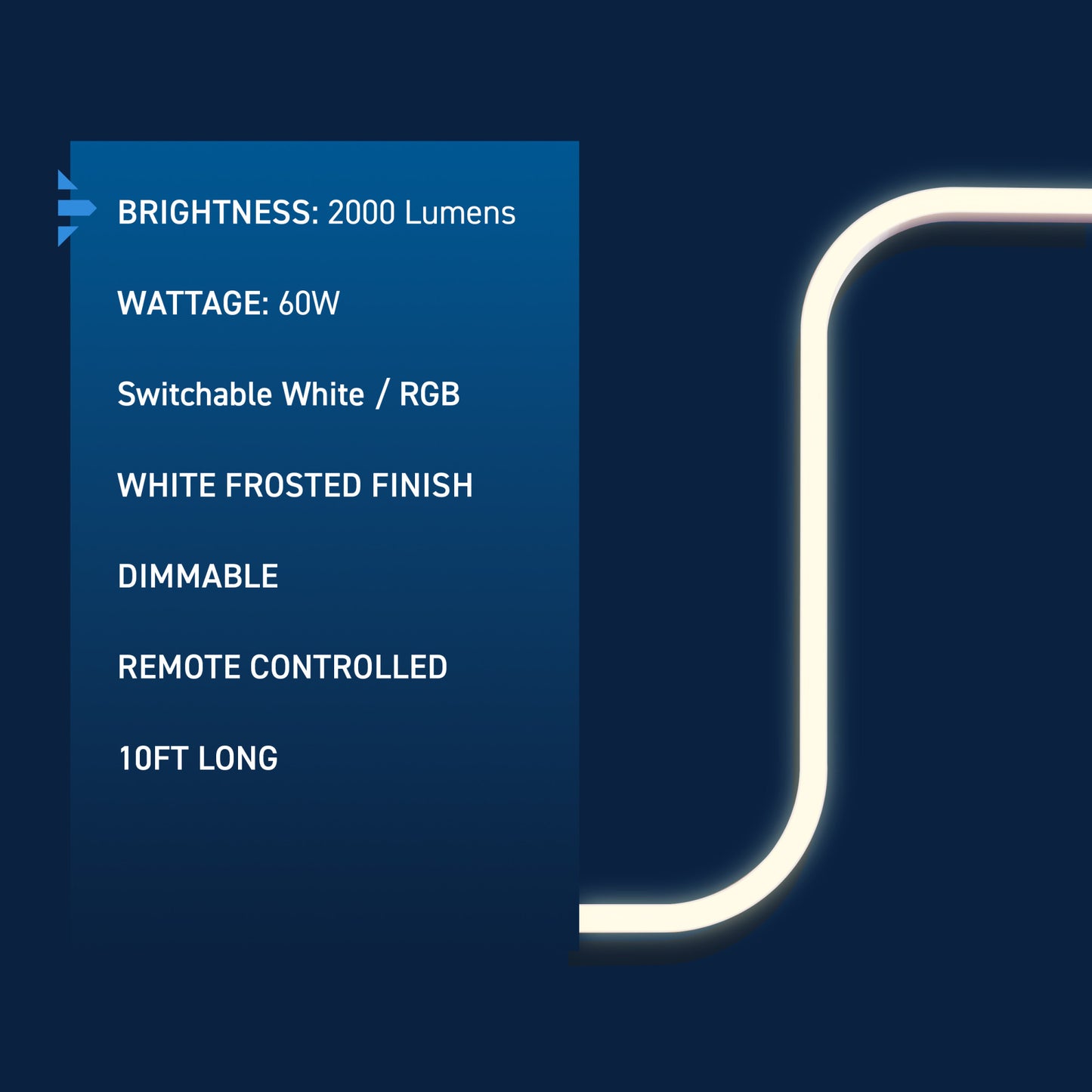 10 ft Neon Flex Area Light with Multi-Directional Channels and Color Changing