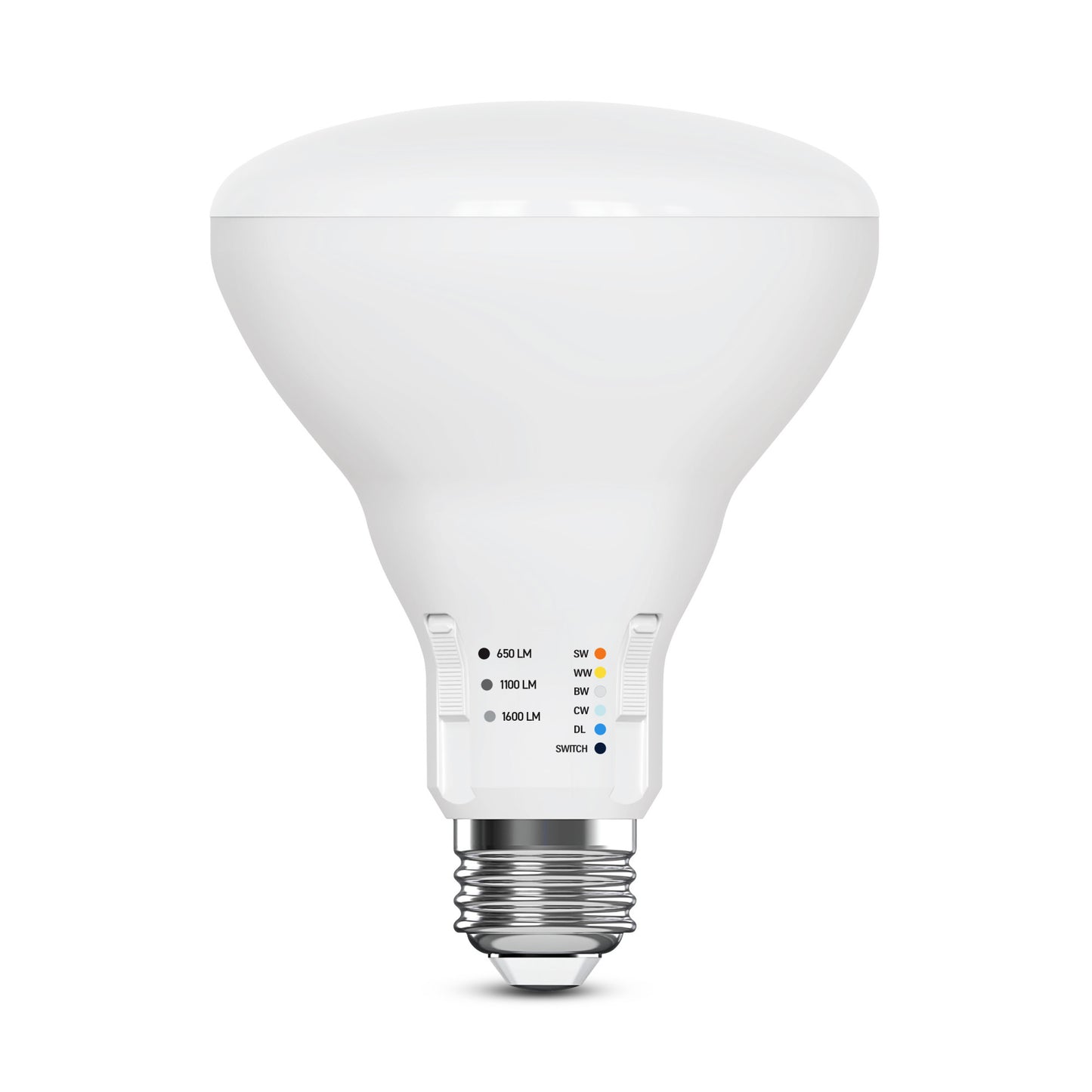 65/85/100W Replacement BR30 Adjustable Brightness 5 Shades + Switch Mode Medium E26 Base Dimmable LED Light Bulb (2-Pack)