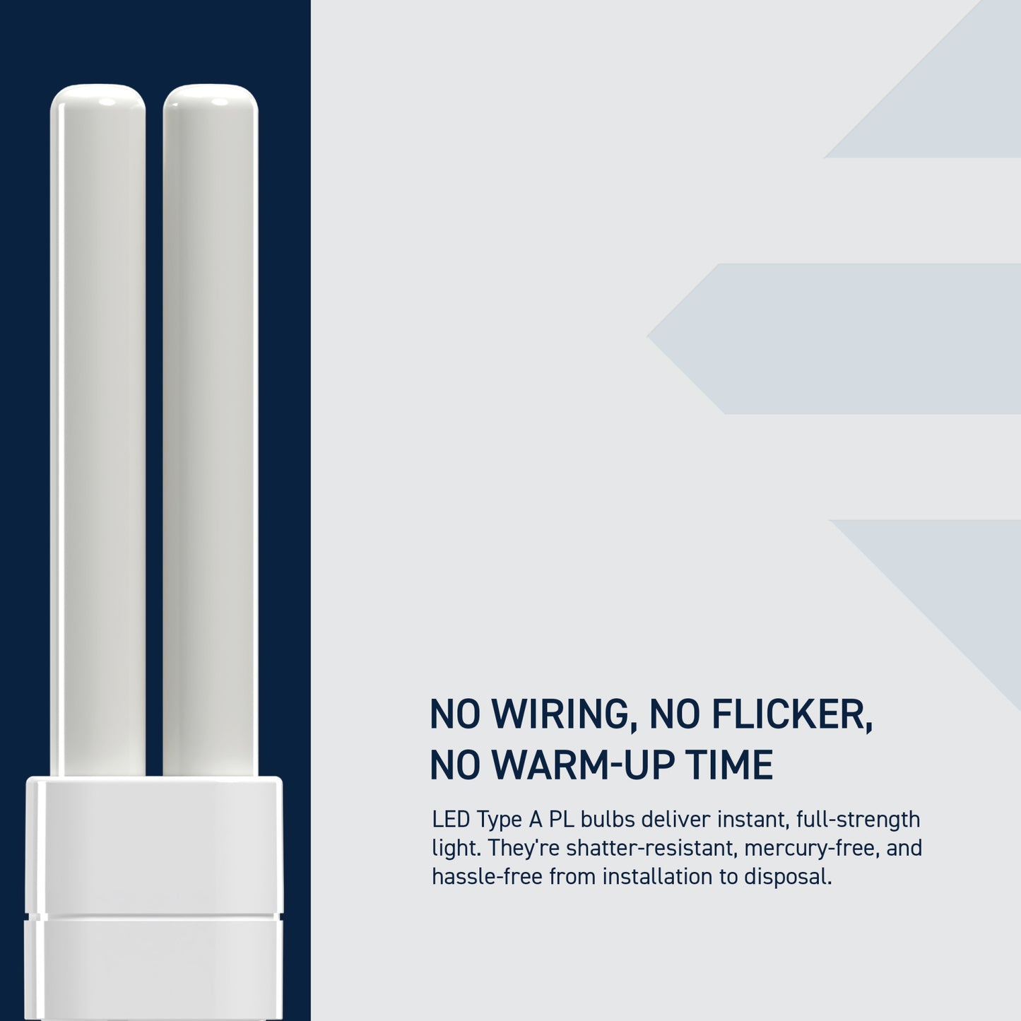 18W Replacement Double Twin Tube PL GX24q-2 Base Soft White LED Light Bulb
