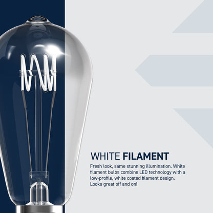 60W Replacement ST19 White Filament Soft White Medium E26 Base Dimmable LED Light Bulb (2-Pack)