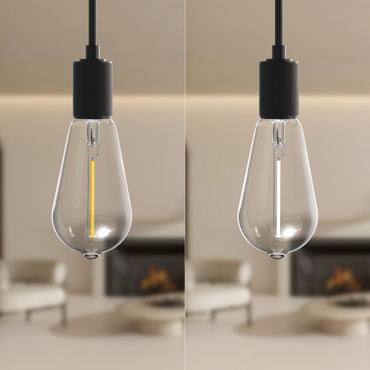 60W Replacement ST19 White Filament Soft White Medium E26 Base Dimmable LED Light Bulb (2-Pack)