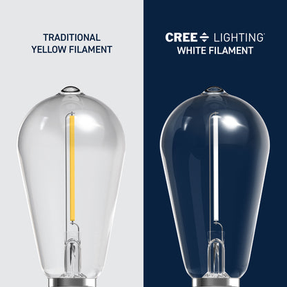 60W Replacement ST19 White Filament Soft White Medium E26 Base Dimmable LED Light Bulb (2-Pack)