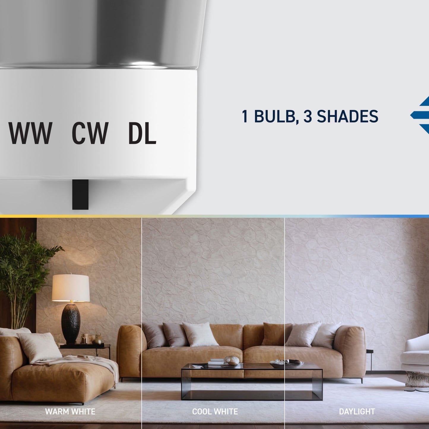 50W Replacement MR16 Switchable White Twist Lock GU10 Base Dimmable LED Light Bulb (3-Pack)