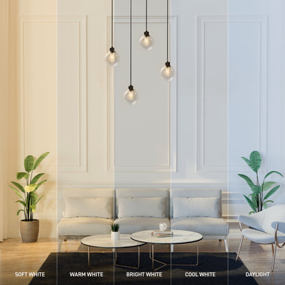 60W Replacement B10 White Filament Switchable White Medium E26 Base Dimmable LED Light Bulb (3-Pack)