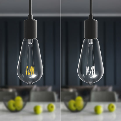 60W Replacement ST19 White Filament Soft White Medium E26 Base Dimmable LED Light Bulb (2-Pack)