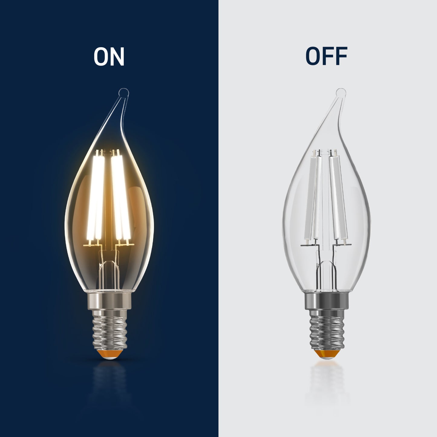 60W Replacement BA10 White Filament Soft White Candelabra E12 Base Dimmable LED Light Bulb (3-Pack)