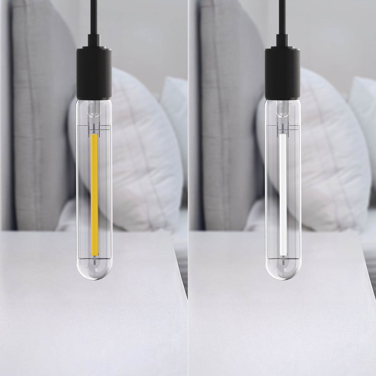 60W Replacement T10 White Filament Soft White Medium E26 Base Dimmable LED Light Bulb (2-Pack)