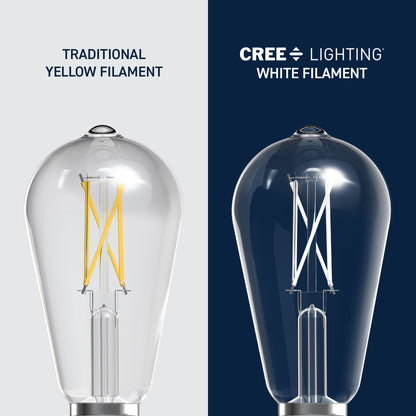 60W Replacement ST19 White Filament Switchable White Medium E26 Base Dimmable LED Light Bulb (2-Pack)