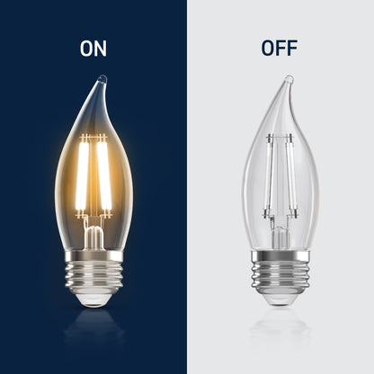 60W Replacement BA10 White Filament Switchable White Medium E26 Base Dimmable LED Light Bulb (3-Pack)