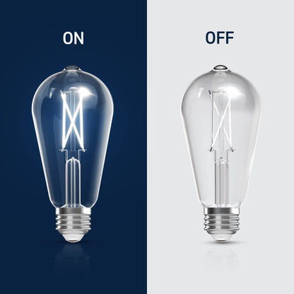 60W Replacement ST19 White Filament Switchable White Medium E26 Base Dimmable LED Light Bulb (2-Pack)