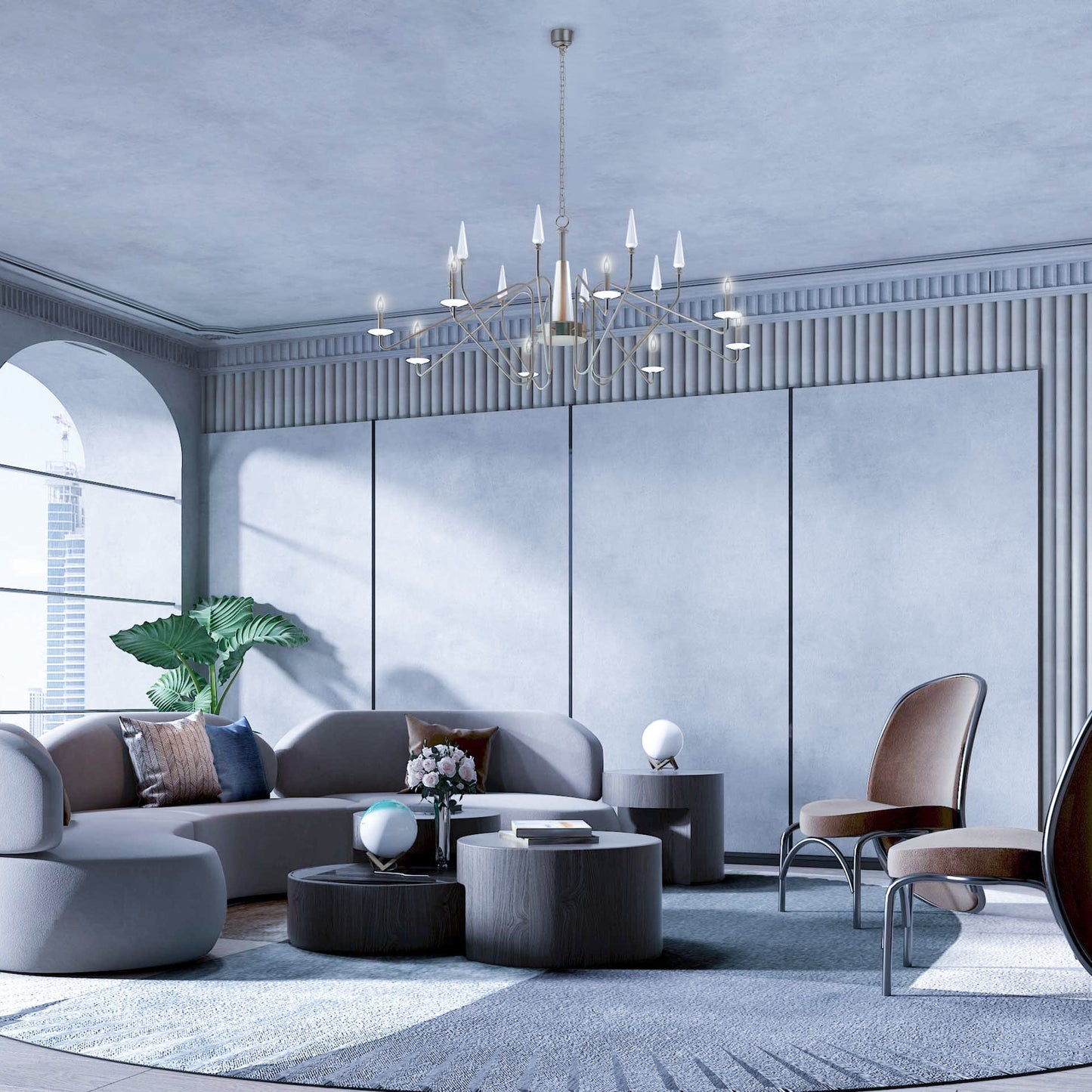 40W Replacement BA10 White Filament Daylight Candelabra E12 Base Dimmable LED Light Bulb (3-Pack)