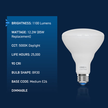 85W Replacement BR30 Daylight Medium E26 Base Dimmable LED Light Bulb (2-Pack)