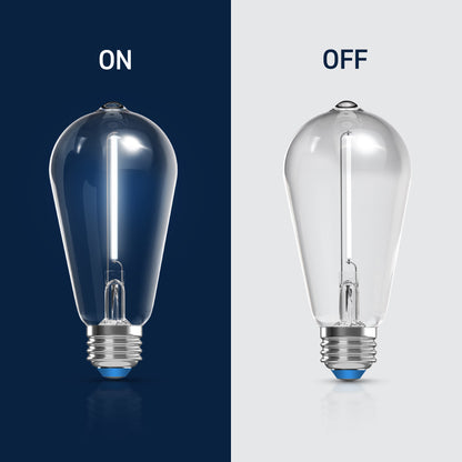 60W Replacement ST19 White Filament Daylight Medium E26 Base Dimmable LED Light Bulb (2-Pack)