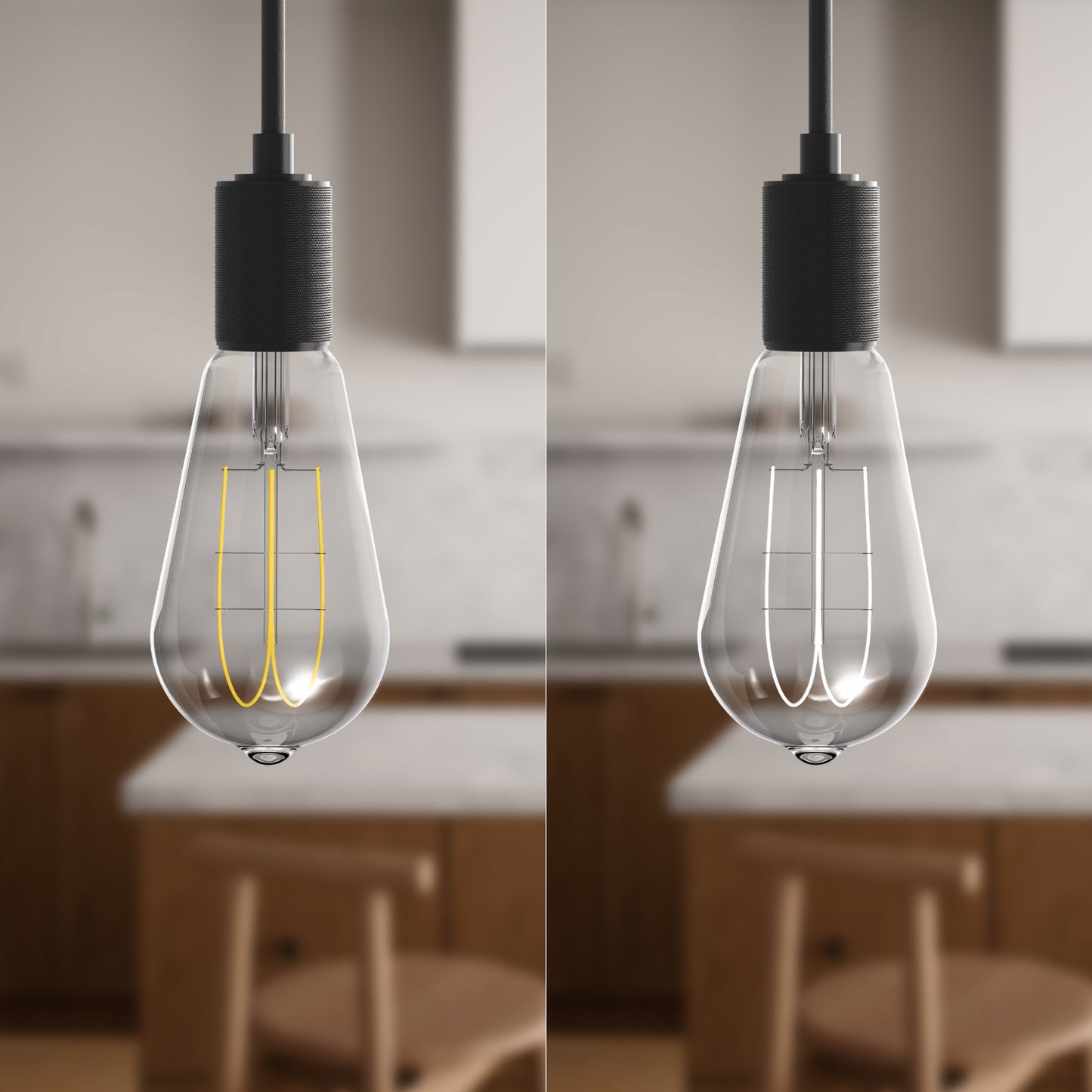 60W Replacement ST19 White Filament Soft White Medium E26 Base Dimmable LED Light Bulb (2-Pack)