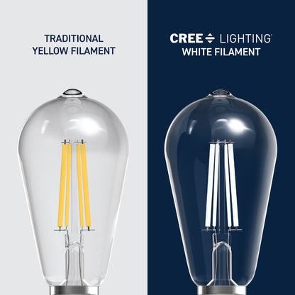 60W Replacement ST19 White Filament Soft White Medium E26 Base Dimmable LED Light Bulb (2-Pack)
