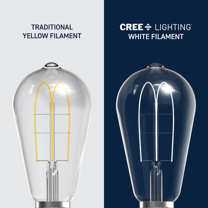 60W Replacement ST19 White Filament Soft White Medium E26 Base Dimmable LED Light Bulb (2-Pack)