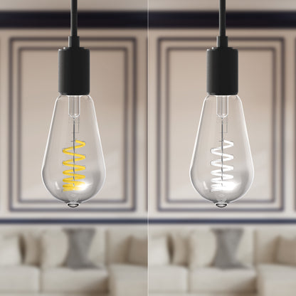 60W Replacement ST19 White Filament Switchable White Medium E26 Base Dimmable LED Light Bulb (2-Pack)