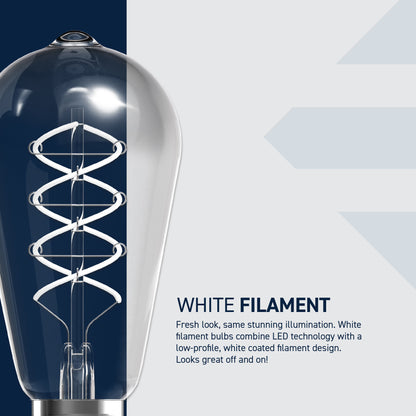 60W Replacement ST19 White Filament Daylight Medium E26 Base Dimmable LED Light Bulb (2-Pack)