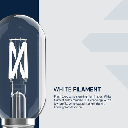 60W Replacement T14 White Filament Switchable White Medium E26 Base Dimmable LED Light Bulb (2-Pack)