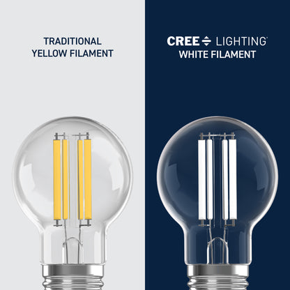 60W Replacement G16.5 White Filament Switchable White Medium E26 Base Dimmable LED Light Bulb (3-Pack)