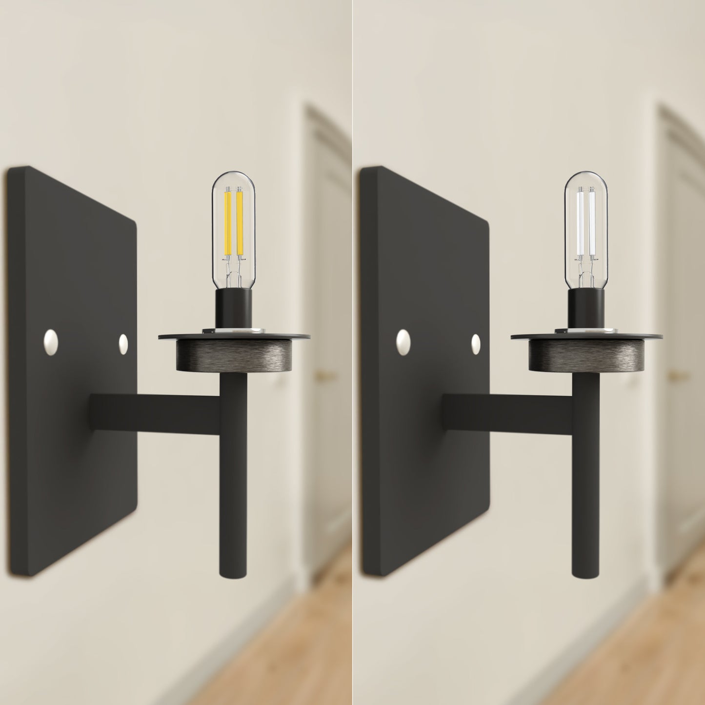 60W Replacement T8 White Filament Daylight Candelabra E12 Base Dimmable LED Light Bulb (2-Pack)