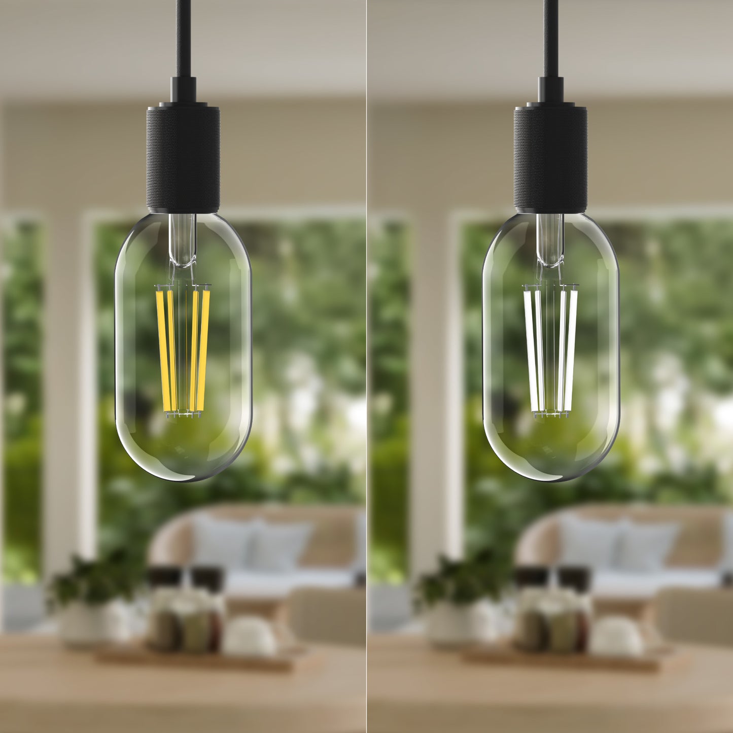 60W Replacement T18 White Filament Soft White Medium E26 Base Dimmable LED Light Bulb (2-Pack)