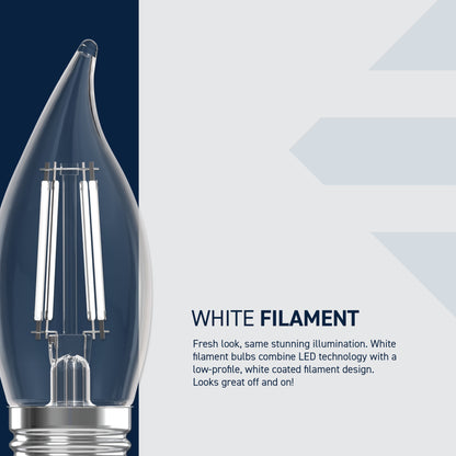 40W Replacement BA10 White Filament Switchable White Medium E26 Base Dimmable LED Light Bulb (3-Pack)