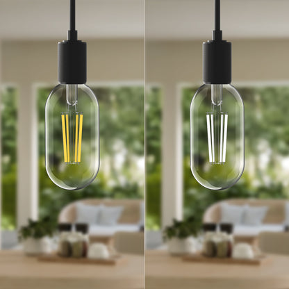 60W Replacement T18 White Filament Soft White Medium E26 Base Dimmable LED Light Bulb (2-Pack)