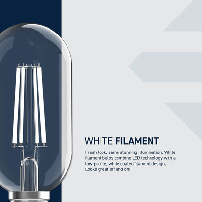 60W Replacement T18 White Filament Soft White Medium E26 Base Dimmable LED Light Bulb (2-Pack)