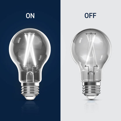 60W Replacement A19 White Filament Bright White Medium E26 Base Dimmable LED Light Bulb (4-Pack)