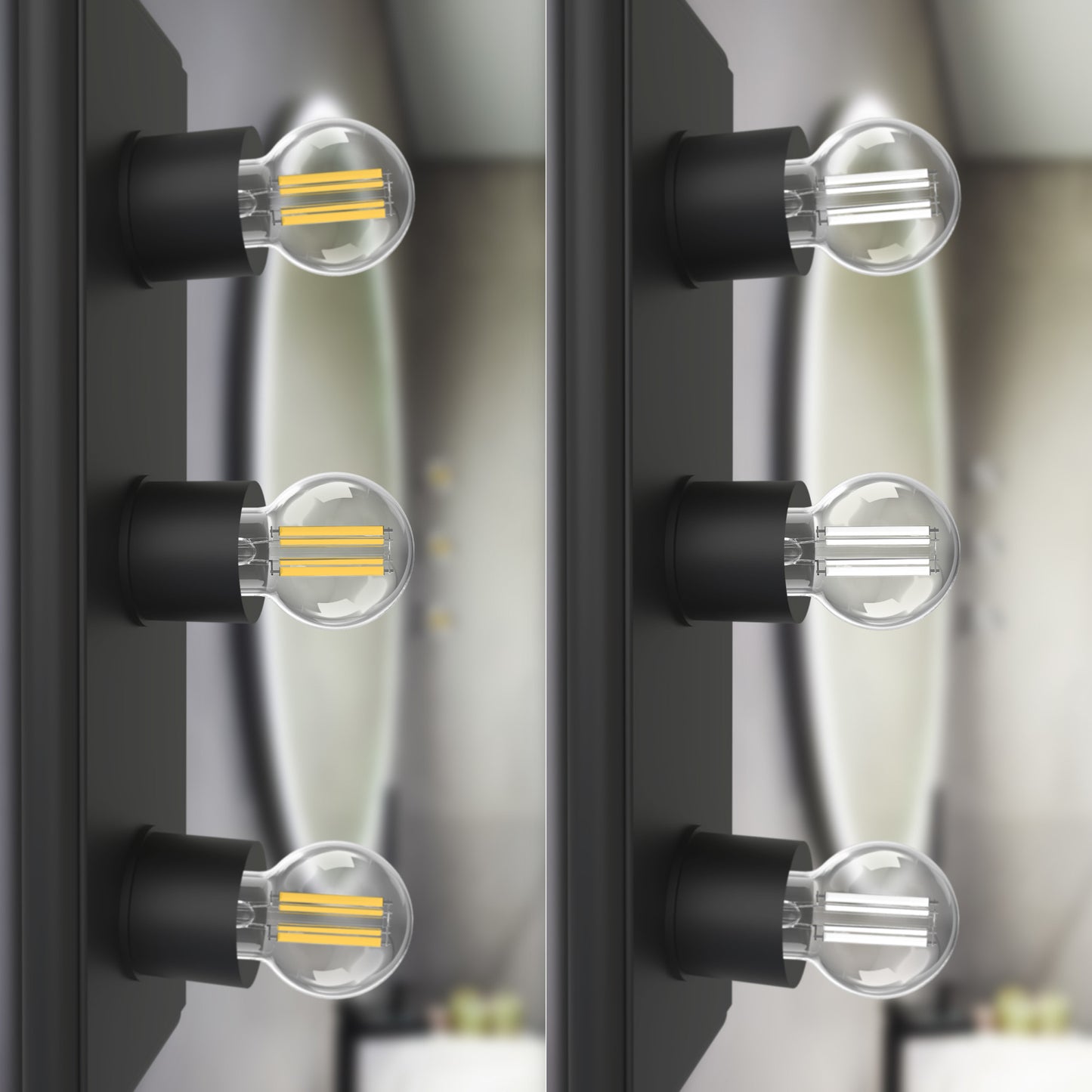 60W Replacement G16.5 White Filament Switchable White Medium E26 Base Dimmable LED Light Bulb (3-Pack)