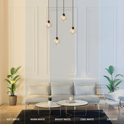 40W Replacement BA10 White Filament Switchable White Medium E26 Base Dimmable LED Light Bulb (3-Pack)