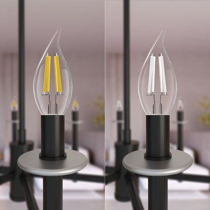 100W Replacement BA10 Super Bright White Filament Daylight Candelabra E12 Base Dimmable LED Light Bulb (3-Pack)