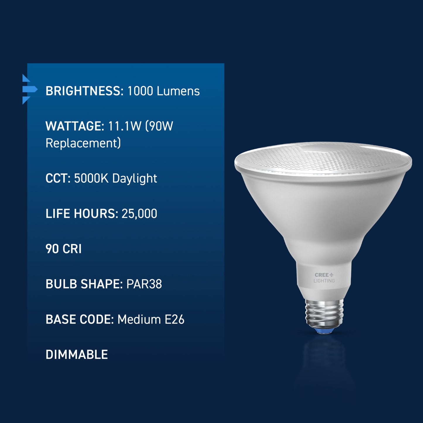 90W Replacement PAR38 Daylight Medium E26 Base Dimmable LED Light Bulb (2-Pack)