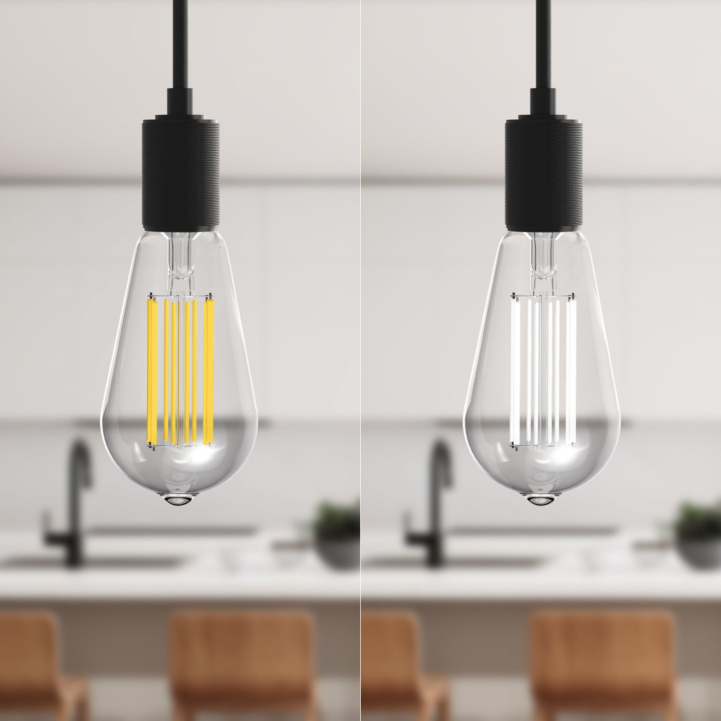 100W Replacement ST19 White Filament Soft White Medium E26 Base Dimmable LED Light Bulb (2-Pack)
