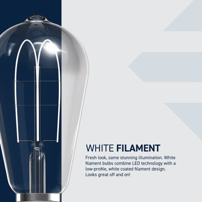 60W Replacement ST19 White Filament Daylight Medium E26 Base Dimmable LED Light Bulb (2-Pack)