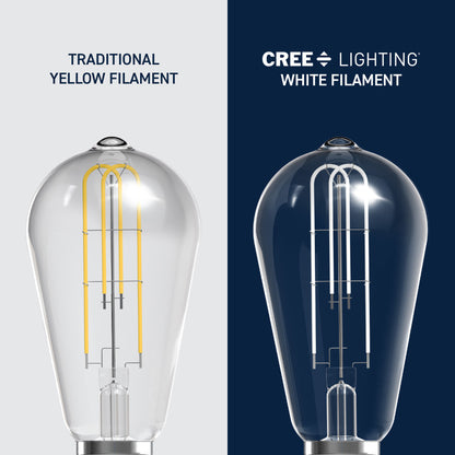 60W Replacement ST19 White Filament Switchable White Medium E26 Base Dimmable LED Light Bulb (2-Pack)