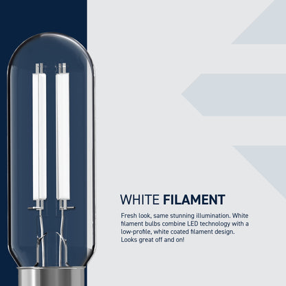 60W Replacement T8 White Filament Daylight Candelabra E12 Base Dimmable LED Light Bulb (2-Pack)