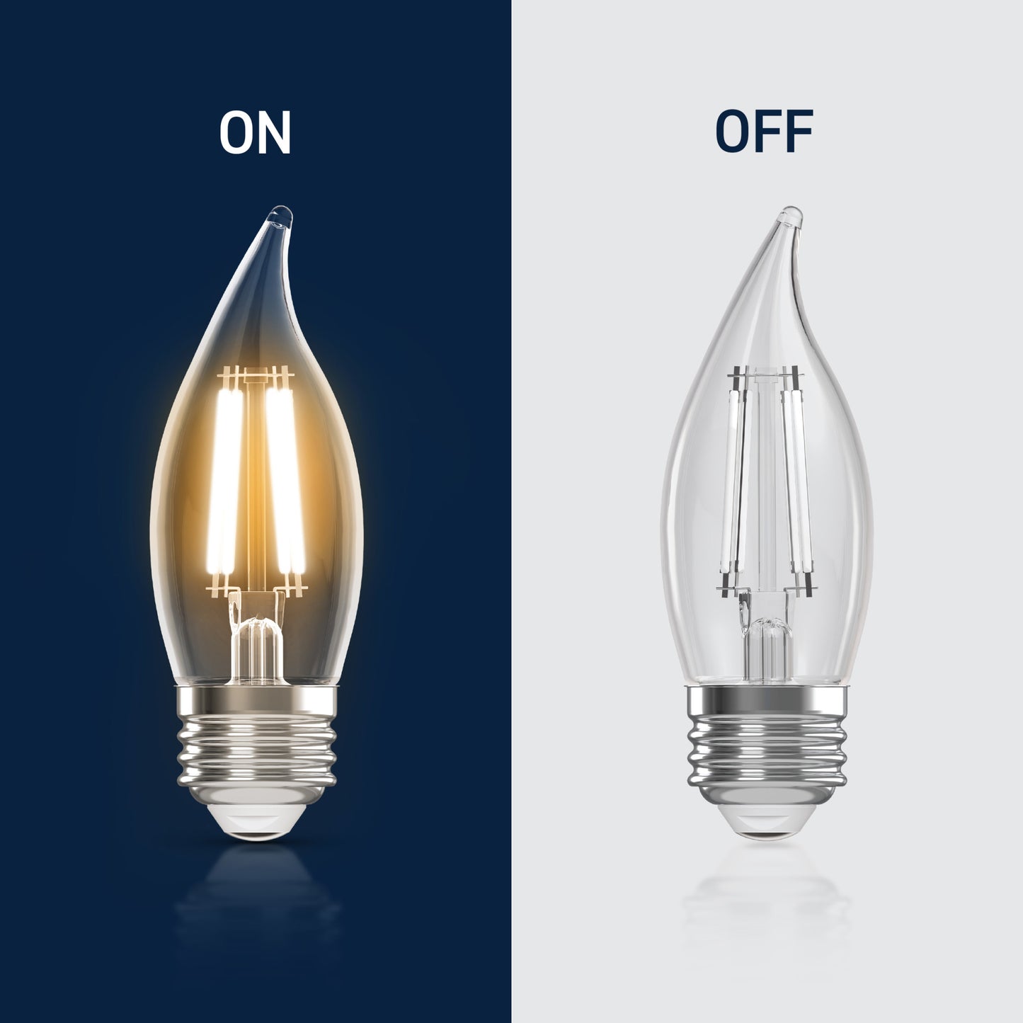 40W Replacement BA10 White Filament Switchable White Medium E26 Base Dimmable LED Light Bulb (3-Pack)