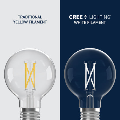 60W Replacement G25 White Filament Switchable White Medium E26 Base Dimmable LED Light Bulb (2-Pack)