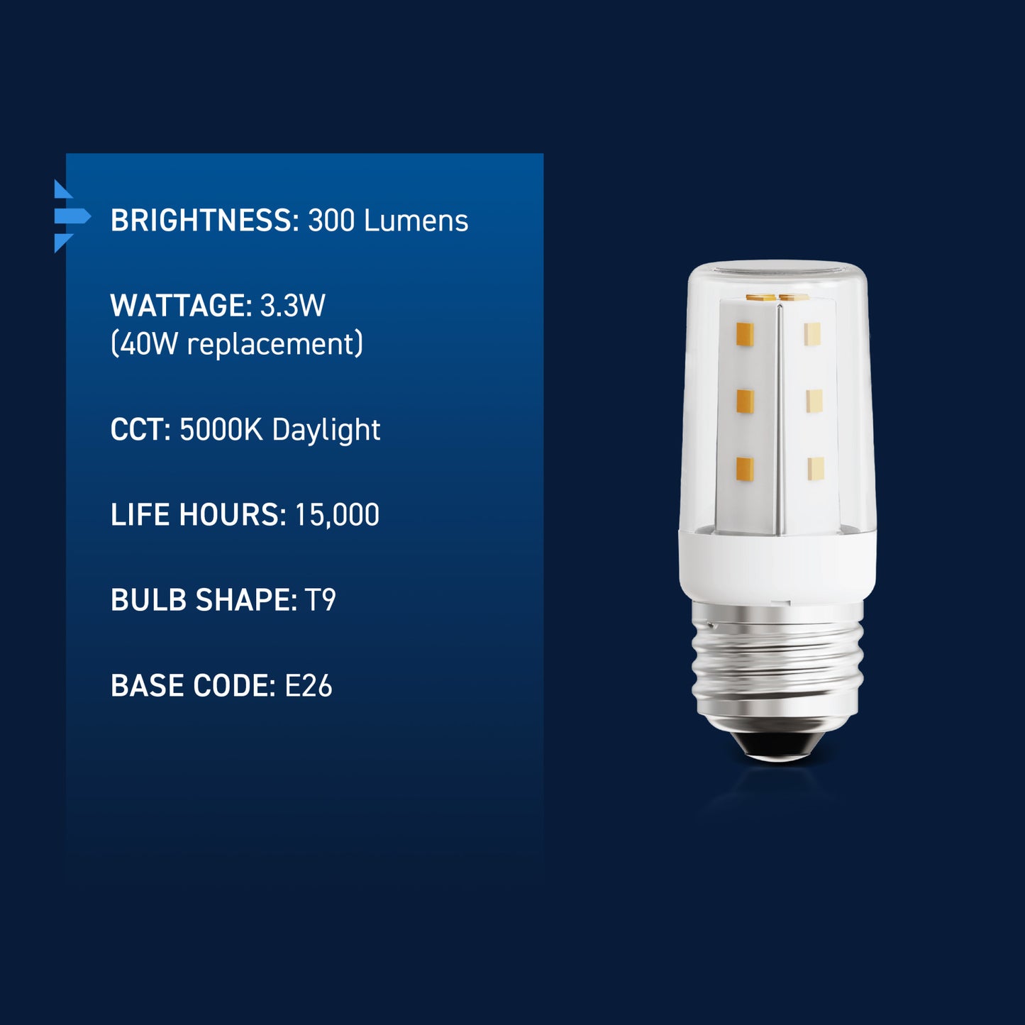 40W Replacement T9 Daylight E26 Base LED Appliance Bulb