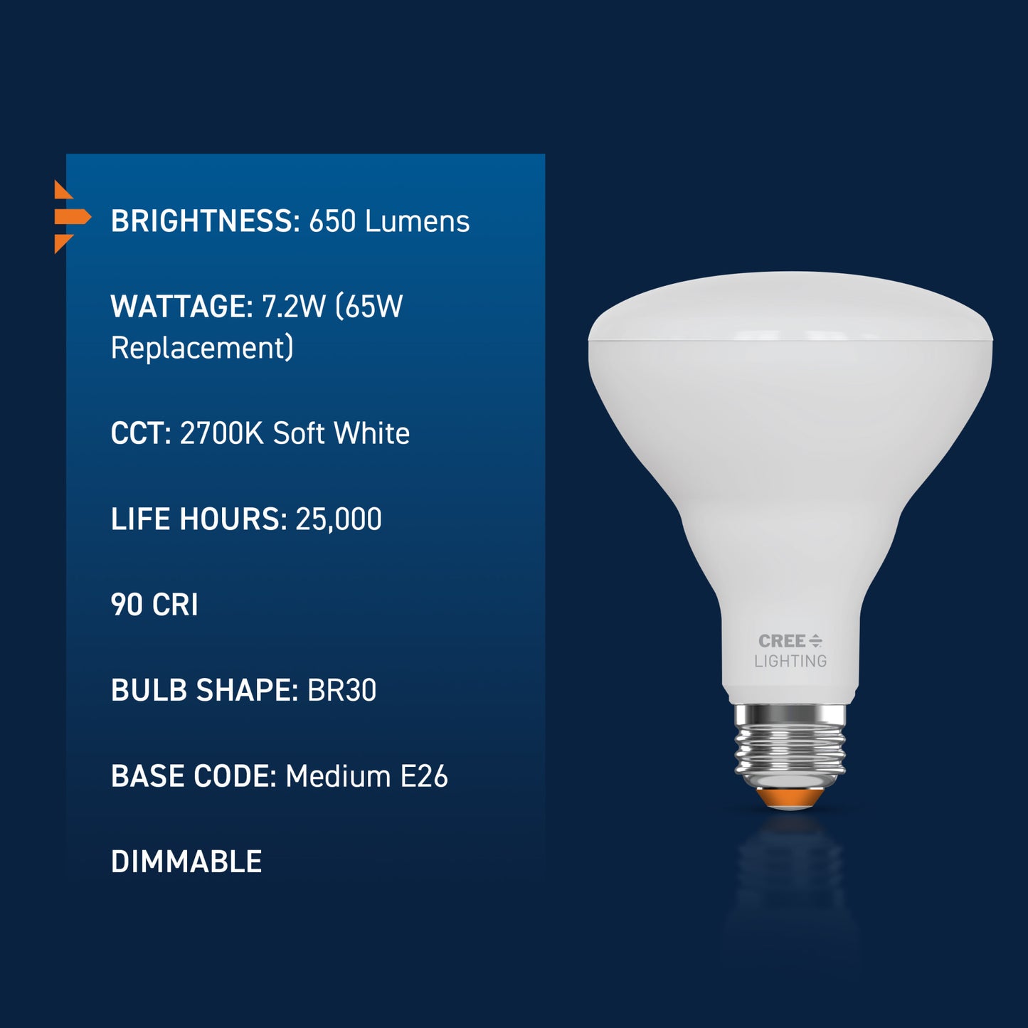65W Replacement BR30 Soft White Medium E26 Base Dimmable LED Light Bulb (2-Pack)