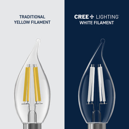 40W Replacement BA10 White Filament Switchable White Medium E26 Base Dimmable LED Light Bulb (3-Pack)
