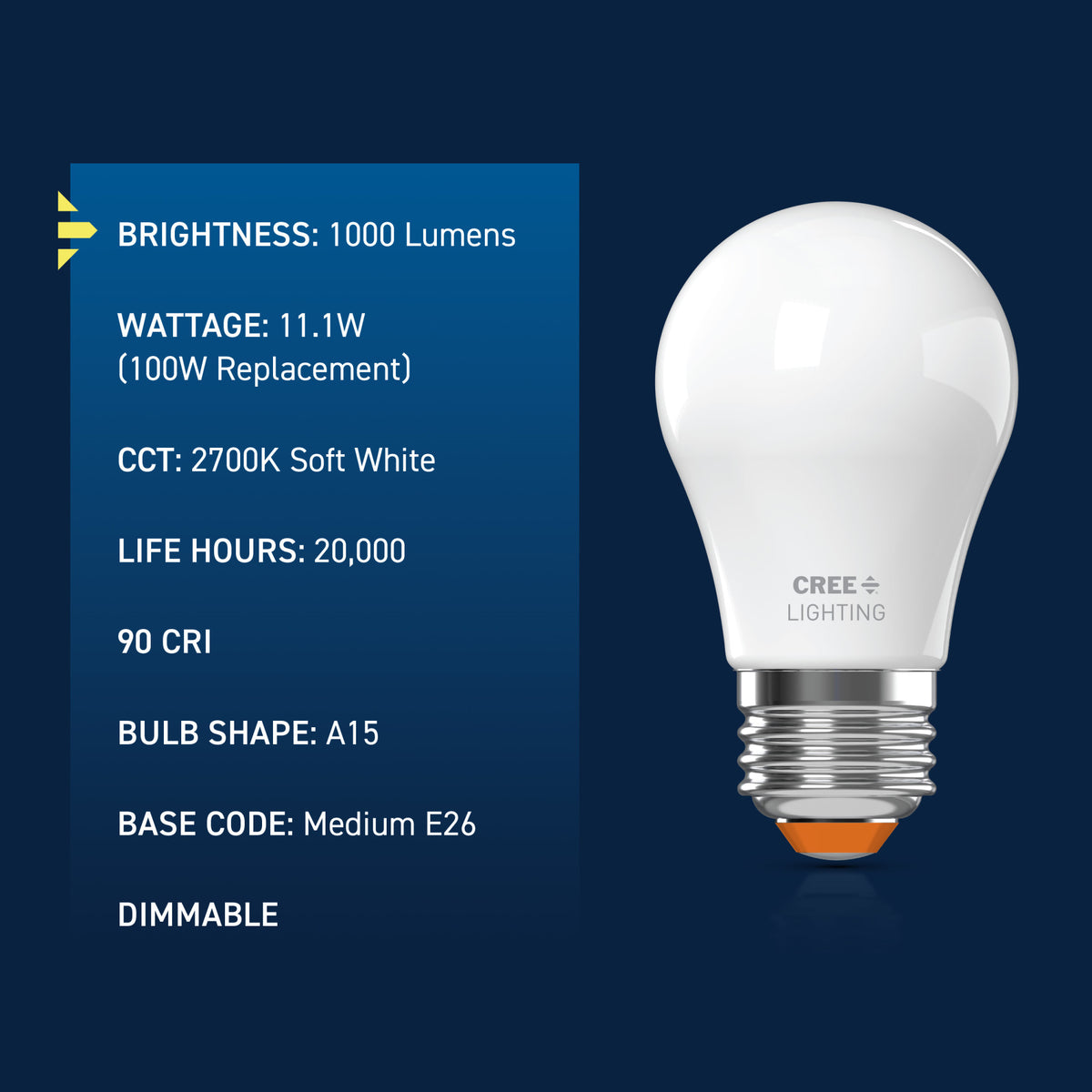 100W Replacement A15 Super Bright Soft White Medium E26 Base Dimmable LED Light Bulb (2-Pack)