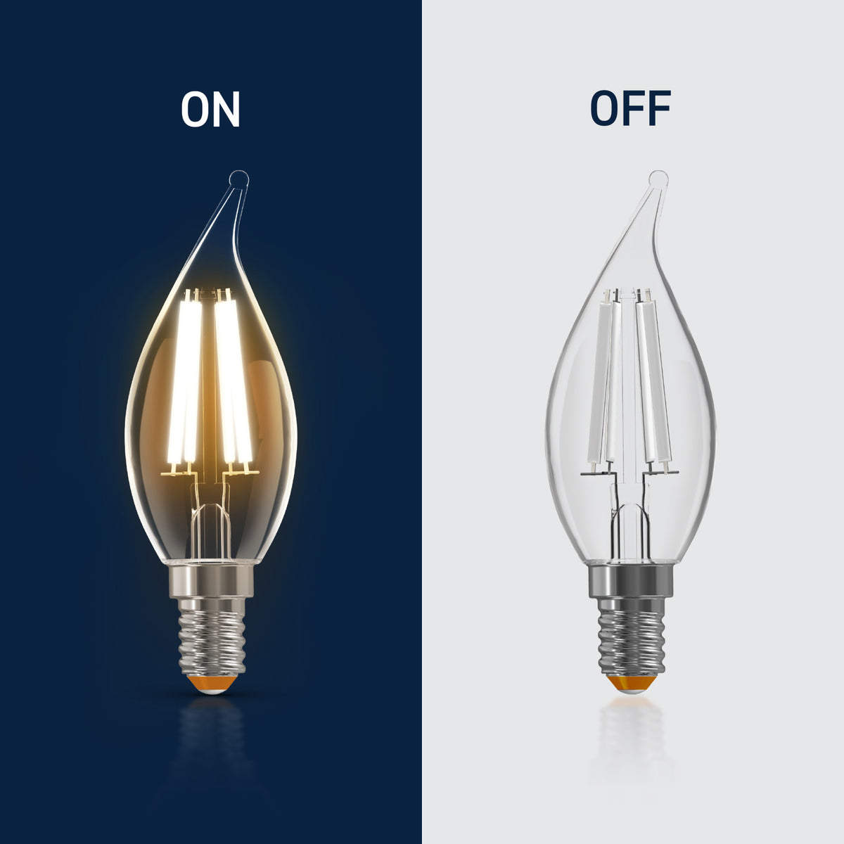 100W Replacement BA10 Super Bright White Filament Soft White Candelabra E12 Base Dimmable LED Light Bulb (3-Pack)
