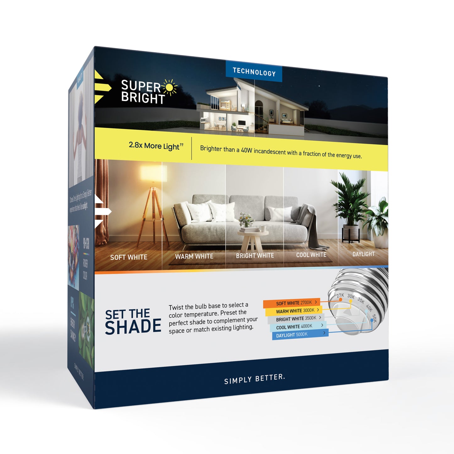 100W Replacement G25 Super Bright Switchable White Medium E26 Base Dimmable LED Light Bulb (2-Pack)