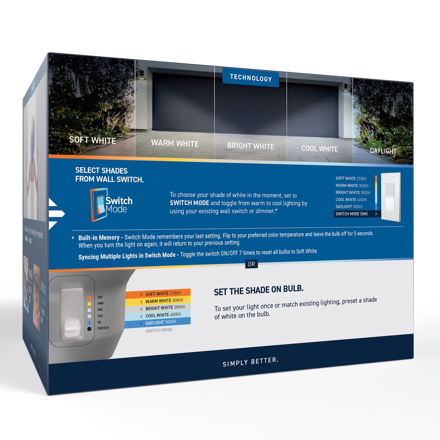 90W Replacement PAR38 5 Shades + Switch Mode Medium E26 Base Dimmable LED Light Bulb (2-Pack)