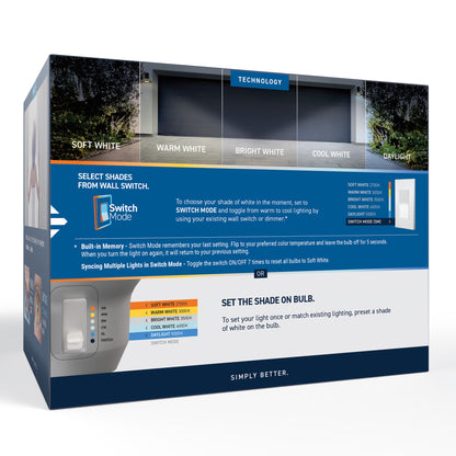 90W Replacement PAR38 5 Shades + Switch Mode Medium E26 Base Dimmable LED Light Bulb (2-Pack)