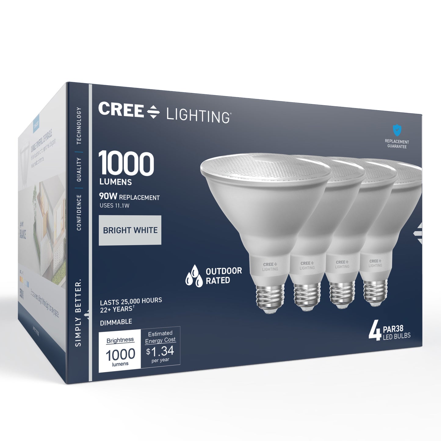 90W Replacement PAR38 Bright White Medium E26 Base Dimmable LED Light Bulb (4-Pack)